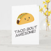 Leuke Kawaii Taco-bout Geweldige Kaart (Gele Bloem)