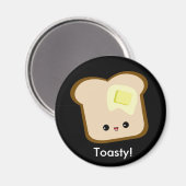 Leuke kawaii toasty toast en boter magneet (Voorkant / Achterkant)