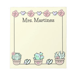 Leuke Kawaii vetplanten gepersonaliseerd Notitieblok