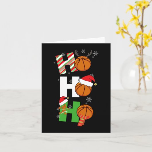 Leuke Kerst Basketbal Pyjama Speler Matching C Kaart (Gele Bloem)
