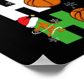 Leuke Kerst Basketbal Pyjama Speler Matching C Poster (Hoek)