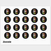 Leuke Kerst Basketbal Pyjama Speler Matching C Ronde Sticker (Vel)