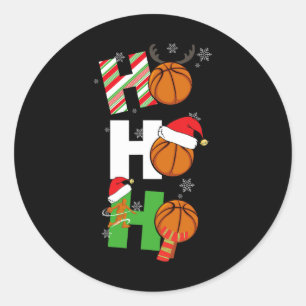 Leuke Kerst Basketbal Pyjama Speler Matching C Ronde Sticker