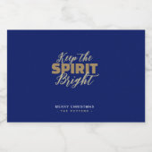 Leuke kerst blauw & goud likeur fles likeurfles etiket (Enkel label)