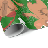 Leuke kerst Capybara Santa sneeuwvlokken Cadeaupapier (Rol Hoek)