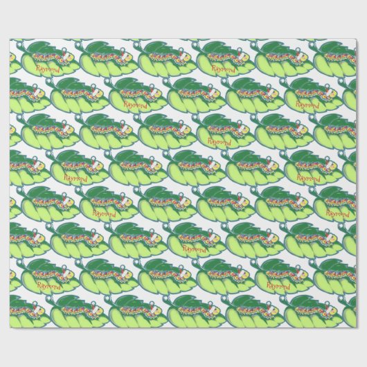 Leuke Kerst Caterpillar Patroon Aangepaste vakanti Cadeaupapier (Vlak)