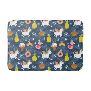 Leuke Kerst Eenhoorns en Flamingo's Patroon Badmat