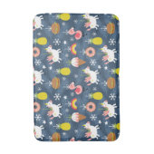 Leuke Kerst Eenhoorns en Flamingo's Patroon Badmat (Voorkant Verticaal)