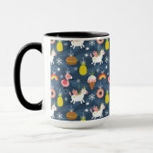 Leuke Kerst Eenhoorns en Flamingo's Patroon Mok (Links)