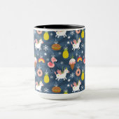 Leuke Kerst Eenhoorns en Flamingo's Patroon Mok (Midden)