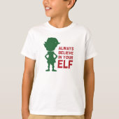 Leuke kerst elf vakantie thema grappige woordspeli t-shirt (Voorkant)