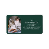 Leuke Kerst Familie Foto Retouradres Mailing Etiket (Voorkant)