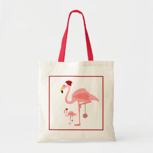 Leuke kerst flamingo illustratie tote bag