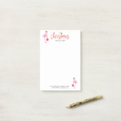 Leuke kerst flamingo vrolijk kerst ornament post-it® notes (Op bureau)