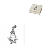 Leuke kerst Gnome met Candy Cane Rubberstempel (Gestempeld)