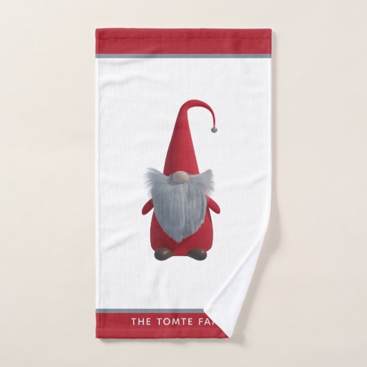 Leuke Kerst Gnome Naam Rood en Wit Handdoek (Handdoek)