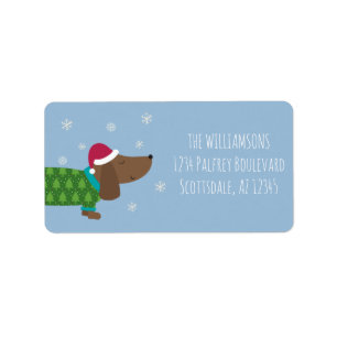 Leuke kerst hond retour adres label