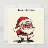 Leuke kerst Kaart – ‘Cheeky Santa’ wit (Voorkant)