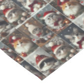 Leuke kerst katten winterdieren rustiek tafelkleed (Gekanteld)