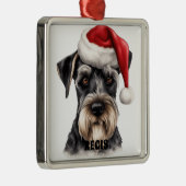 LEUKE KERST MINIATUUR SCHNAUZER HOND METALEN ORNAMENT (Rechts)