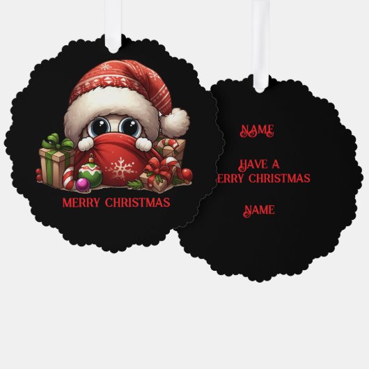 Leuke kerst ontworpen ornament kaart (Voorkant / Achterkant)