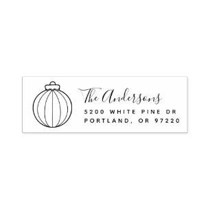 Leuke kerst ornament retour adres zelfinktende stempel