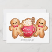 Leuke kerst peperkoek cacao feestdagenkaart (Voorkant)