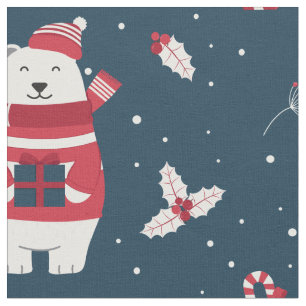 Leuke Kerst Polar Beren Rode sweaters Petten blauw Stof