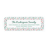 Leuke kerst polka stippen retour adres label (Voorkant)