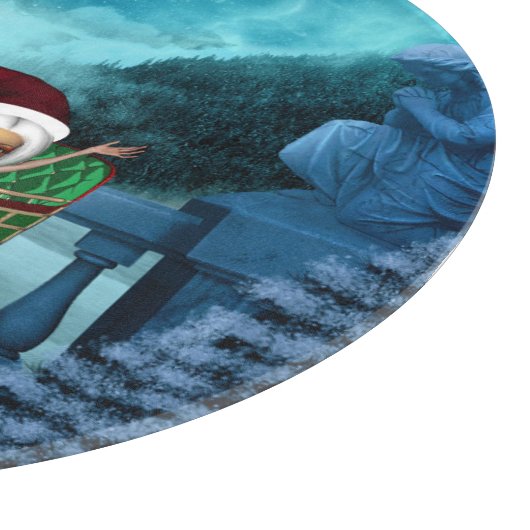 Leuke kerst puppy en elf snijplank (Hoek)