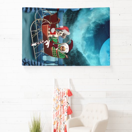 Leuke kerst puppy en elf spandoek (Insitu)