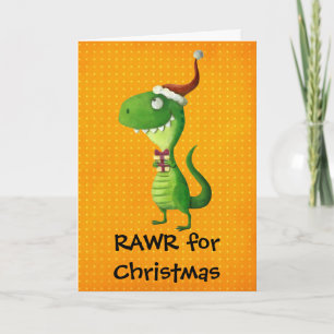 Leuke kerst T-rex Feestdagen Kaart