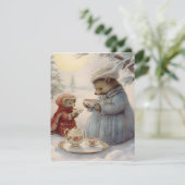 Leuke kerst tea feestdagenkaart (Staand voorkant)