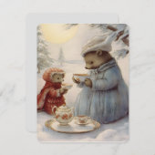 Leuke kerst tea feestdagenkaart (Voorkant / Achterkant)