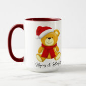 Leuke kerst teddybeer gepersonaliseerd mok (Links)