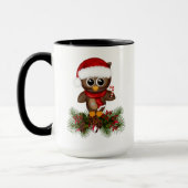 Leuke kerst uil op dennentak Mok (Links)