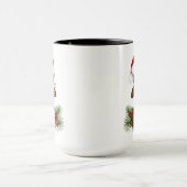 Leuke kerst uil op dennentak Mok (Midden)