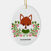 Leuke kerst vos foto keramisch ornament (Rechts)