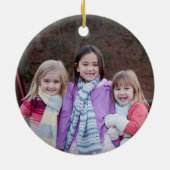 Leuke kerst vos foto keramisch ornament (Achterkant)