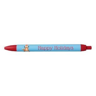 Leuke kerst vos op maat zwarte inkt pen