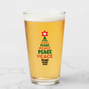 Leuke Kerst Vrede Groene Boom Aangepaste Initiaal Glas