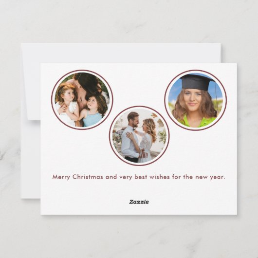 Leuke Kerstboom Dangling Kat 3 Foto Feestdagenkaart (Achterkant)