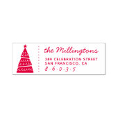 Leuke Kerstboom Naam Script Retouradres Zelfinktende Stempel (Design)