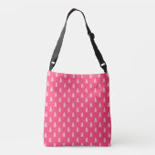 Leuke kerstboom patroon pastel en heet roze crossbody tas (Achterkant)