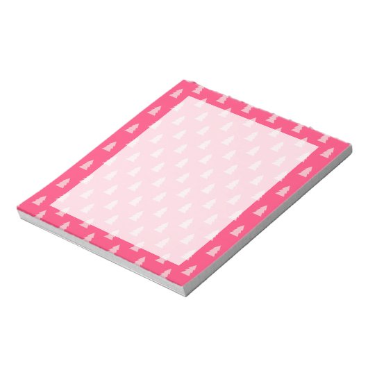 Leuke kerstboom patroon pastel en heet roze notitieblok (Gedraaid)