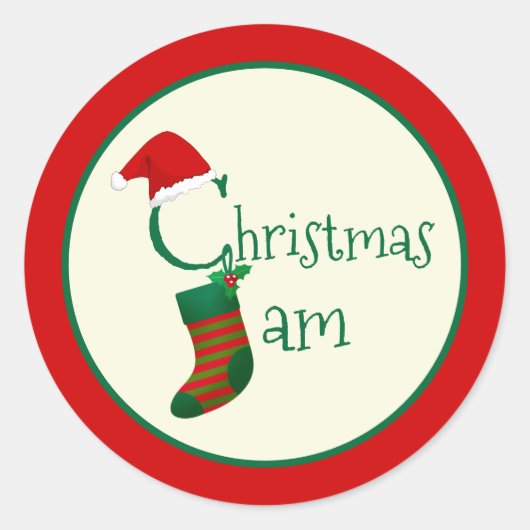Leuke Kerstelijke Fantasievolle Kerst Jam Sticker (Voorkant)