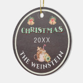 Leuke kerstfoto Keepsake Keramisch Ornament (Links)