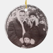 Leuke kerstfoto Keepsake Keramisch Ornament (Achterkant)