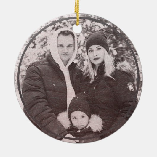 Leuke kerstfoto Keepsake Keramisch Ornament (Achterkant)
