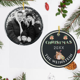 Leuke kerstfoto Keepsake Keramisch Ornament